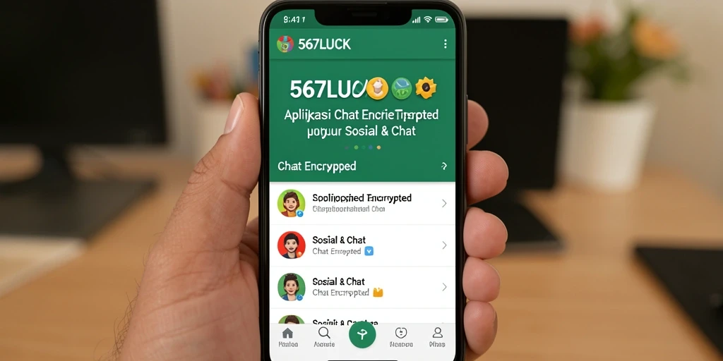 Tampilan antarmuka utama 567LUCK dengan fitur Chat Encrypted yang mudah digunakan.