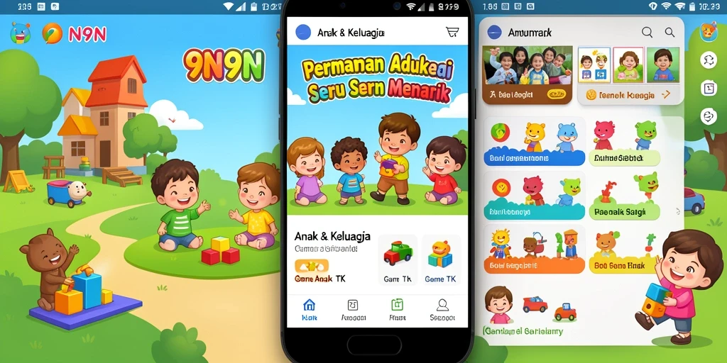 Antarmuka permainan edukasi yang cerah dan interaktif.