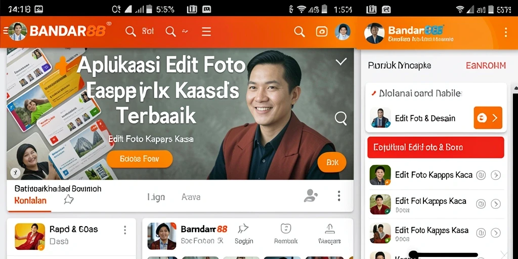 Tampilan antarmuka BANDAR88 dengan fitur Edit Foto Kertas Kaca.