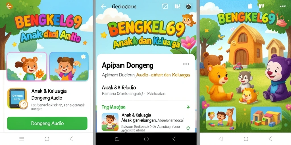 Antarmuka BENGKEL69 menampilkan pilihan cerita yang menarik untuk anak-anak.