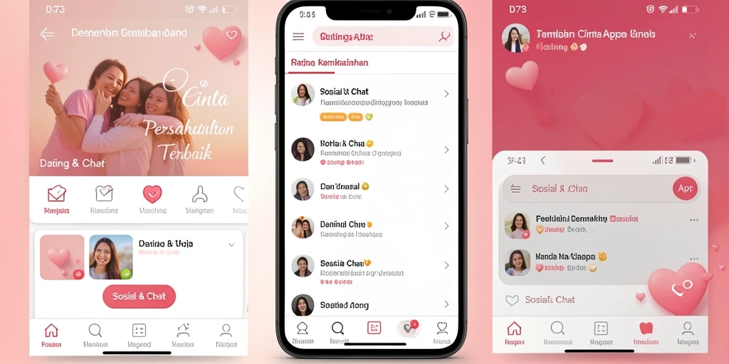 Antarmuka intuitif D73 untuk pengalaman Dating App yang menyenangkan.