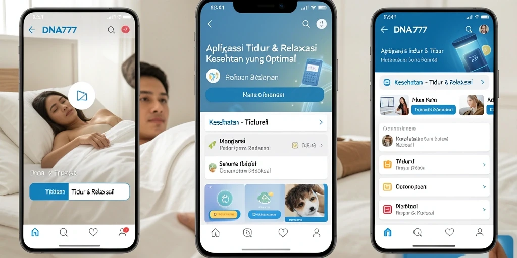 Tampilan antarmuka aplikasi DNA777 yang menenangkan dan intuitif.