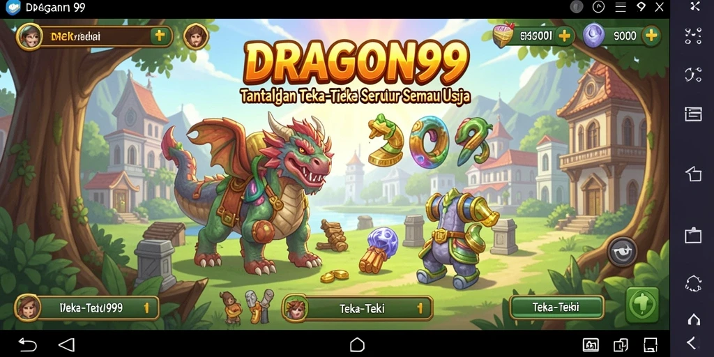 Antarmuka menarik dan beragam teka-teki dalam game DRAGON99.