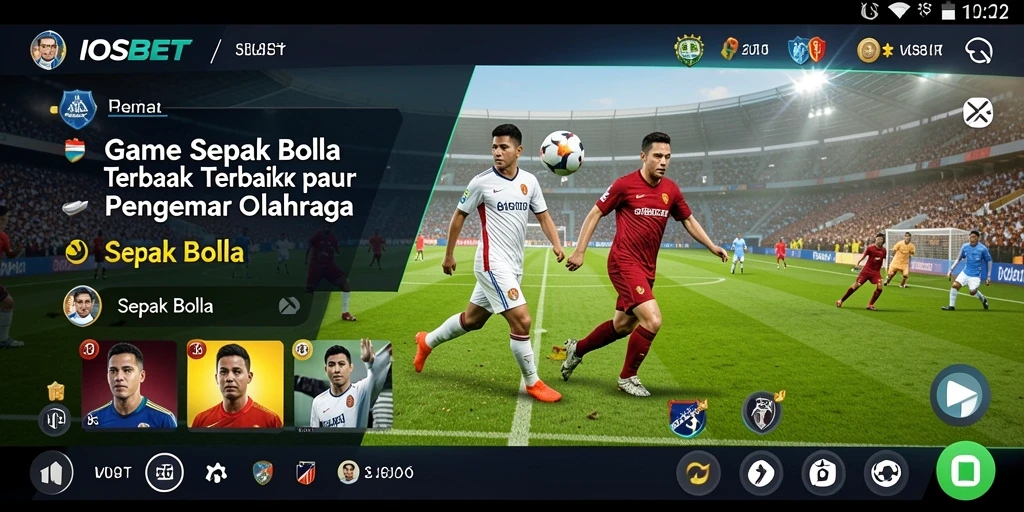 Antarmuka permainan Sepak Bola yang menarik dan interaktif.