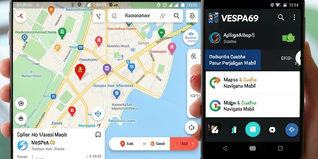 Antarmuka dan fitur Navigasi Mobil VESPA69 yang menarik.